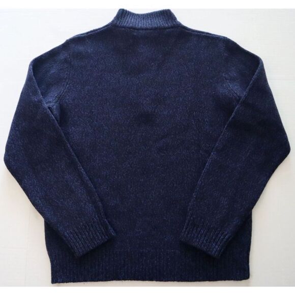 The Men's Store Sz L Navy 1/4 Zip Merino Wool Mock Neck Sweater - Picture 2 of 5